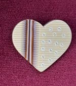 Sold A  1970s Heart Brooch -Rare  Lea Stein Pin - Diamanté Set - Love Heart