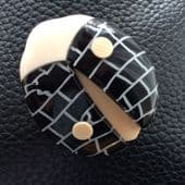 Sold A Black and Cream Ladybird Pin or Ladybug Brooch by Lea Stein Paris