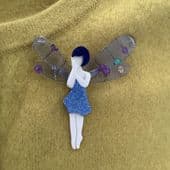 SOLD  A Blue Dragonfly Fairy Brooch by Lea Stein - Magical Fairy Pin