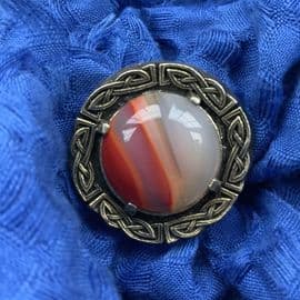 SOLD A Circular Vintage Miracle Scarf Ring - Faux Carnelian  Jewel