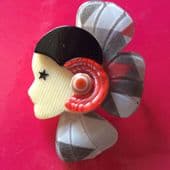 SOLD A Corolle or Pierrot Brooch by Lea Stein of Paris