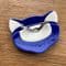 SOLD A   Dark Purple Silver Spot Cat Face Pin - Signed Lea Stein of Paris Brooch