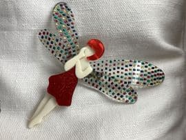 SOLD A Dragonfly Fairy by Lea Stein - Pink Sparkle Dress