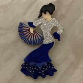 SOLD  A Flamenco Dancer  Brooch -  by Lea Stein of Paris - Also Known as “SEVILLE”  RARE