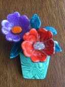 SOLD A Flowers in a Pot Brooch - Everlasting Blooms by Lea Stein Paris
