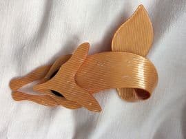 SOLD   A Fox Brooch by Stein, Paris -  Reeded Pale Orange