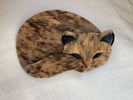 Sold A Fudge and Toffee Cat Brooch - Lea Stein’s Gomina Cat