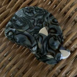 SOLD A Gomina the Cat by Lea Stein of Paris in Natural Paua Shell Effect Laminate