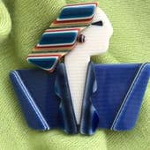 SOLD A Joan Crawford Brooch by Lea Stein - Carmen with Coloured Hair