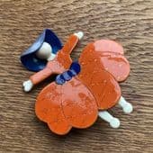 SOLD A Lady the Scarlett O'Hara or Ballerina Brooch by Lea Stein of Paris - Orange Dress