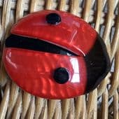 SOLD A Ladybug Brooch by Lea Stein -Traditional Red Ladybird  Brooch