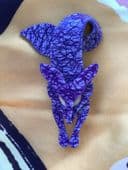 Sold A Lavender Lace Fox Pin By Lea Stein of Paris - Fox Pin - Luxe Brooch