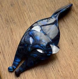 SOLD A Lea Stein Cat Pin in Blue - Designer Cat Brooch - Attila