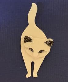 SOLD A Lovely Cream Cat with Black and Gold Spot Ears by Lea Stein, Paris