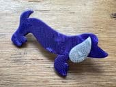 SOLD A Purple Dachshund Brooch signed Lea Stein Paris