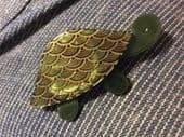 SOLD   A Rare Gold Series 1970s Tortoise Brooch - Lea Stein Tortoise Brooch