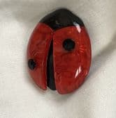 SOLD A Red and Black Ladybird Pin or Ladybug Brooch by Lea Stein -