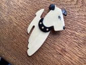 SOLD A Ric the Terrier Brooch wearing Gold Studded Collar   - Dog Pin by Lea Stein of Paris