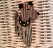 SOLD A Ric the Terrier Dog Brooch wearing Gold Studded Collar by Lea Stein of Paris