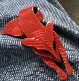 SOLD A Rich Red Fox Pin By Lea Stein of Paris - Fox Pin - Luxe Brooch