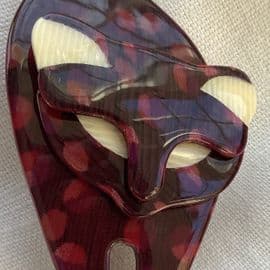 SOLD A Spotty Cat Brooch - Cat Pin by Lea Stein Paris