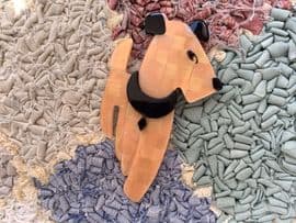 SOLD A Terrier Brooch -Ric by Lea Stein Paris - Apricot Dog Pin