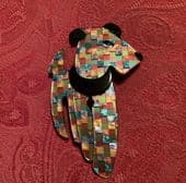 SOLD Adorable Ric the Terrier - 1950's Terrier Brooch by Lea Stein of Paris - Cute n Colourful