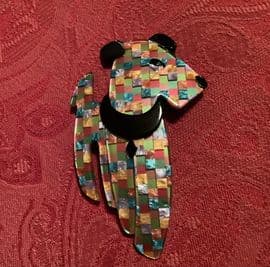 SOLD Adorable Ric the Terrier - 1950's Terrier Brooch by Lea Stein  of Paris - Cute n Colourful