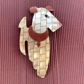 SOLD  Adorable  Terrier Dog Brooch - Ric  the Terrier  by Lea Stein  of Paris