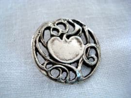 SOLD Art Nouveau Button - English Silver Hallmarked 1912