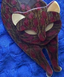 SOLD Attila Cat Brooch by Lea Stein Paris - Pussy Pin in Glorious Colours