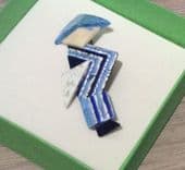 SOLD Chinaman Brooch by Lea Stein of Paris - Vintage - Blue colour