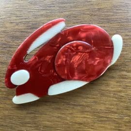 Sold Chinese Year of The Rabbit - A Rabbit Brooch by Lea Stein of Paris -Lapin - Bunny Pin