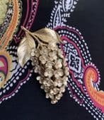 SOLD Crown Trifari Lilac Bloom Brooch - 1960s - 1970s Gold Plated Floral Pin