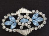 SOLD Deco 1940s Diamante and Blue Stone Brooch - Gorgeous (SOLD)