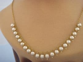 SOLD Edwardian style pearl drop necklace -  1950s faux pearl necklace