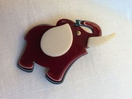 SOLD Elephant Pin by Lea Stein -  Vintage Small Elephant Brooch