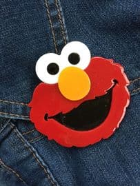 SOLD Elmo Brooch - Sesame Street Elmo Pin - Sesame Street Brooch by Erstwilder