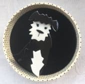 SOLD Erstwilder Scruffy Dog Brooch - Limited Edition Black and White Dog Pin