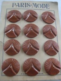 SOLD French Art Deco Early Plastic Buttons - On Original Card