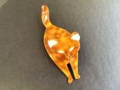 SOLD Ginger Cat Pin by Lea Stein of Paris - Attila Cat Brooch