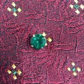 SOLD Green Glass Jewel Tie Tack - Circa 1960s