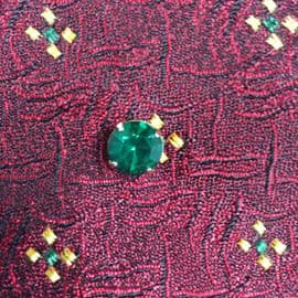 SOLD Green Glass Jewel Tie Tack - Circa 1960s