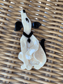 SOLD Howling Dog Dog Brooch by Lea Stein of Paris - Pouf the Dog Pin