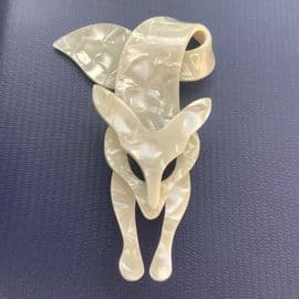 SOLD  Ice White Fox Pin By Lea Stein of Paris - Fox Pin - Designer Brooch
