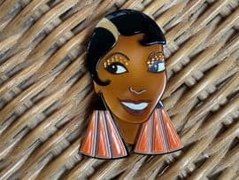 SOLD Josephine Baker Brooch - by Lea Stein of Paris - Also Known as “LIDO” RARE