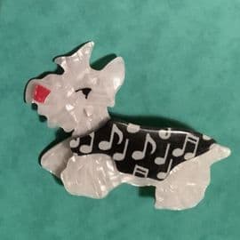 SOLD Kimdoo the Terrier by Lea Stein of Paris - Special Music Coat version!