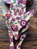 SOLD Lea Stein Fox Brooch in Liberty Ditsy Floral Print - Summer Flowers