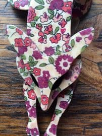 SOLD Lea Stein Fox Brooch in Liberty Ditsy Floral Print - Summer Flowers