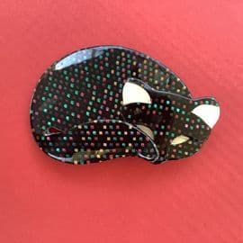 SOLD  Lea Stein of Paris Cat Pin =   Sparkly Cat Brooch